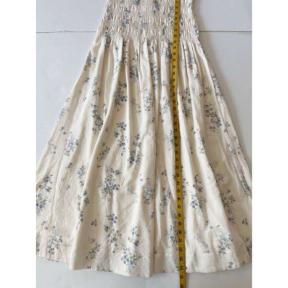 Reformation Kiria Midi Dress 10 Cream Floral Smocked Fairy Boho Cottagecore - Picture 9 of 12